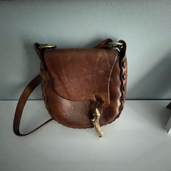 Vintage 1970’s Brown Leather Shoulder Drop Bag - Picture 3 of 16